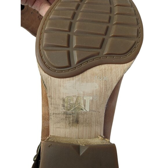 Caterpillar Cheyenne Tawny Leather casual Tan Ankle Boots Size 7 - Picture 10 of 13